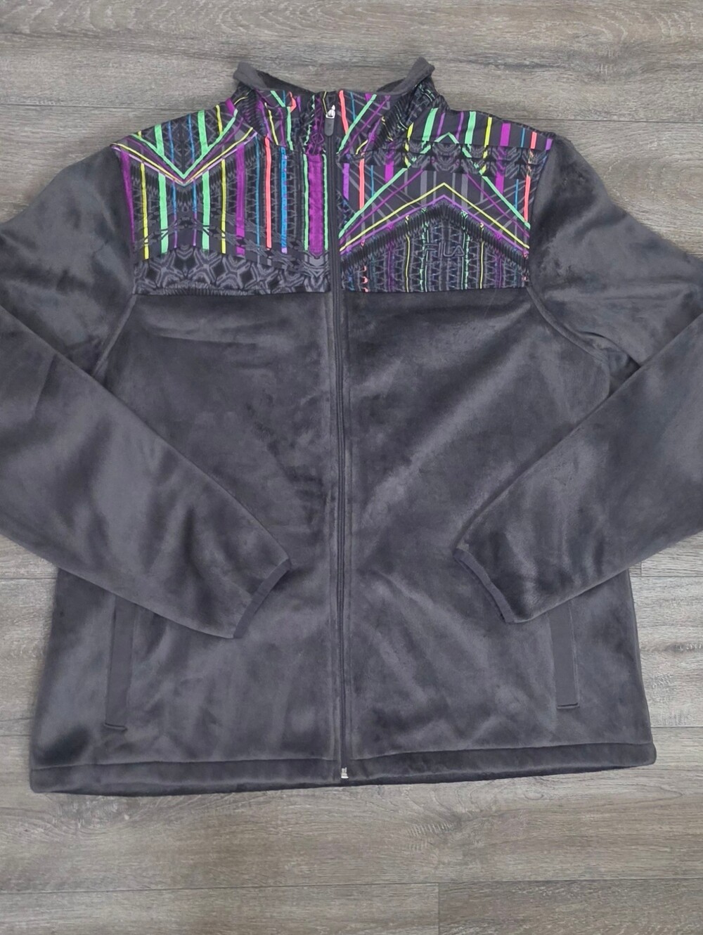 Fila Women's Sport Fleece Jacket with Multicolored Accents-Size XL - Picture 1 of 3